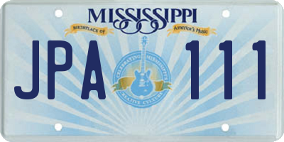 MS license plate JPA111