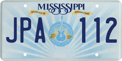 MS license plate JPA112