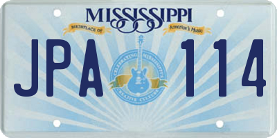 MS license plate JPA114