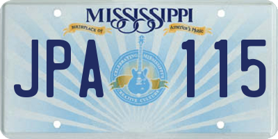 MS license plate JPA115