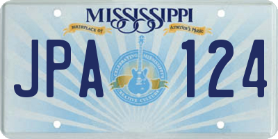 MS license plate JPA124