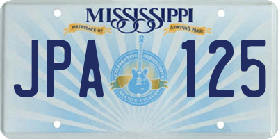 MS license plate JPA125