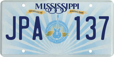 MS license plate JPA137