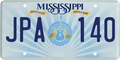MS license plate JPA140