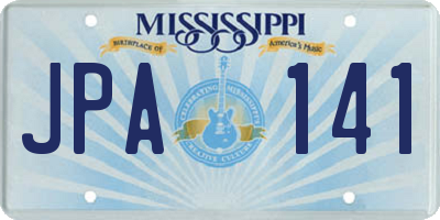 MS license plate JPA141