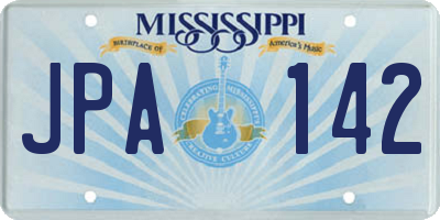 MS license plate JPA142