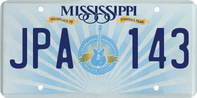 MS license plate JPA143