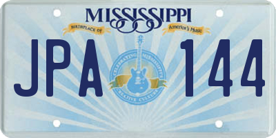 MS license plate JPA144