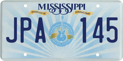 MS license plate JPA145