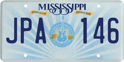 MS license plate JPA146