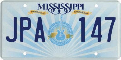 MS license plate JPA147