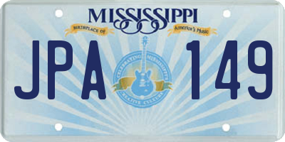 MS license plate JPA149