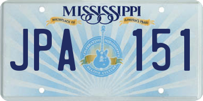 MS license plate JPA151