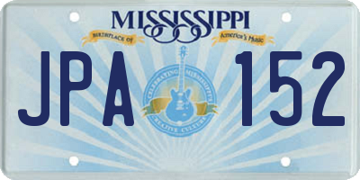 MS license plate JPA152