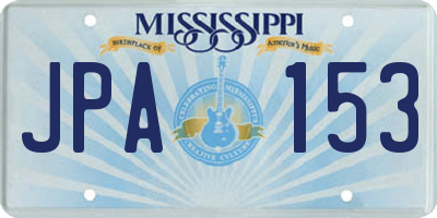 MS license plate JPA153