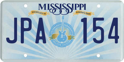 MS license plate JPA154