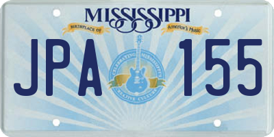 MS license plate JPA155