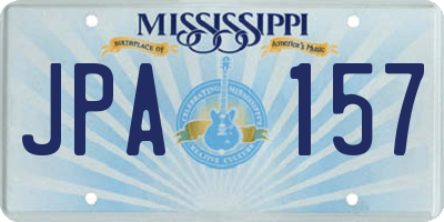 MS license plate JPA157