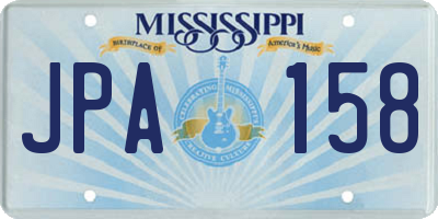 MS license plate JPA158