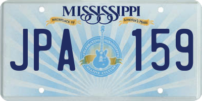 MS license plate JPA159