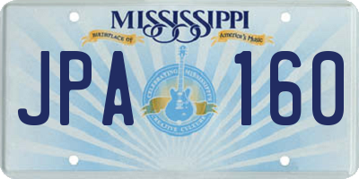 MS license plate JPA160