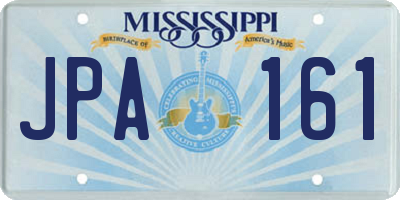 MS license plate JPA161