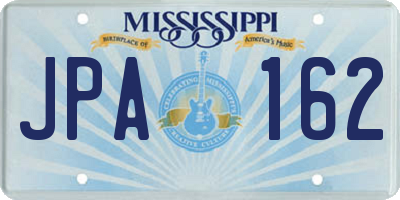 MS license plate JPA162