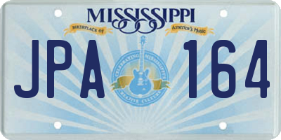 MS license plate JPA164