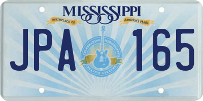 MS license plate JPA165