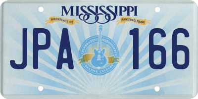 MS license plate JPA166