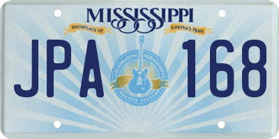 MS license plate JPA168
