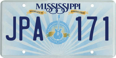 MS license plate JPA171