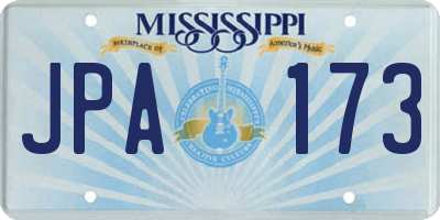 MS license plate JPA173