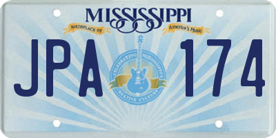 MS license plate JPA174