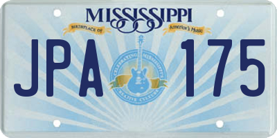 MS license plate JPA175