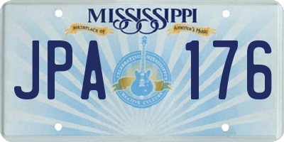 MS license plate JPA176