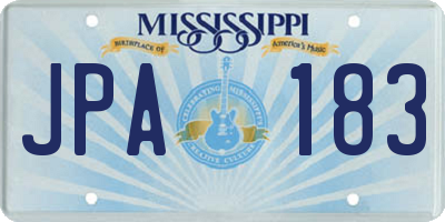 MS license plate JPA183