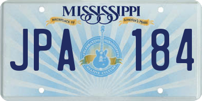 MS license plate JPA184