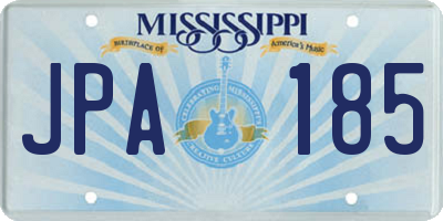 MS license plate JPA185