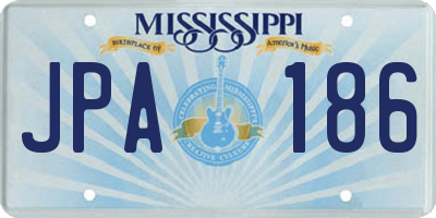 MS license plate JPA186