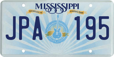 MS license plate JPA195