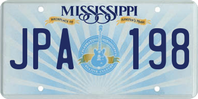 MS license plate JPA198