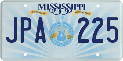 MS license plate JPA225