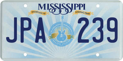 MS license plate JPA239