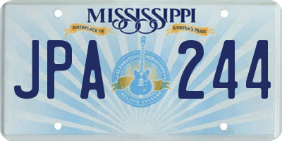 MS license plate JPA244