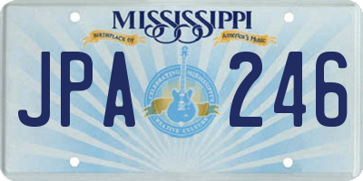 MS license plate JPA246