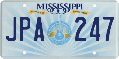 MS license plate JPA247