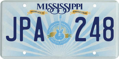 MS license plate JPA248