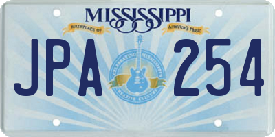 MS license plate JPA254
