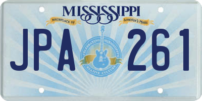 MS license plate JPA261